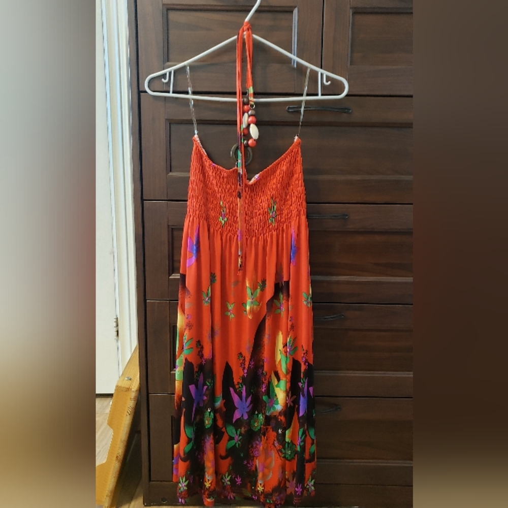 Vibrant Floral Strapless Dress